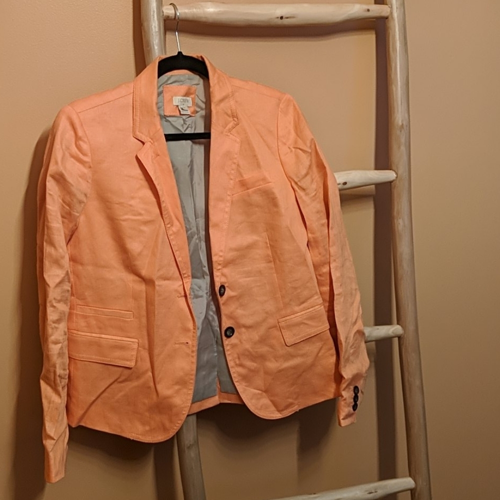 JCrew Peach Linen Blazer